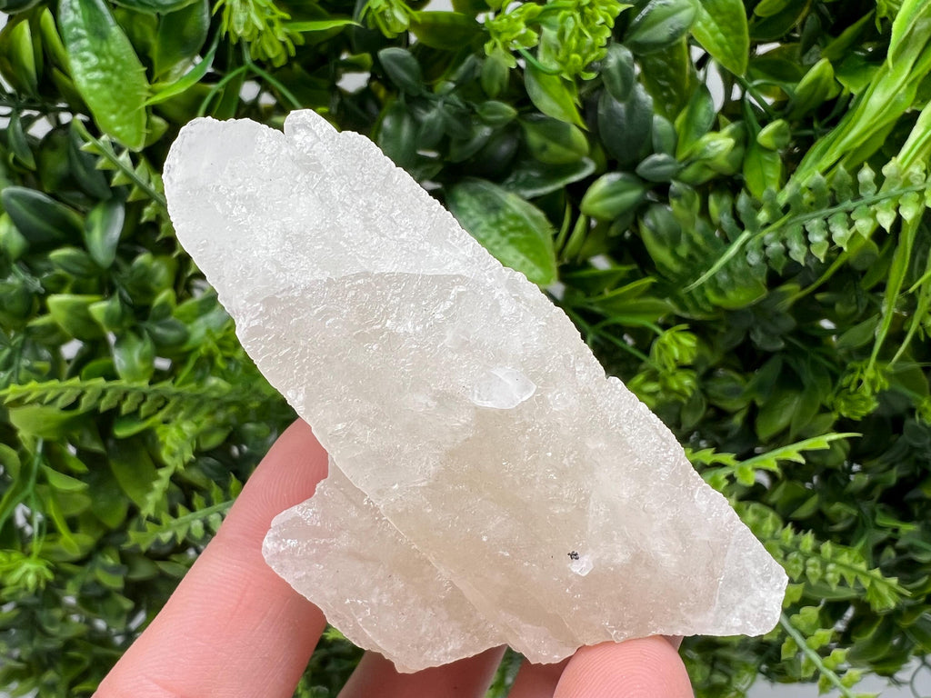 Calcite on Green Quartz: Djurcovo Mine, Bulgaria Healing Crystal