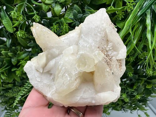 Calcite on Green Quartz: Laki Bulgaria Healing Crystal