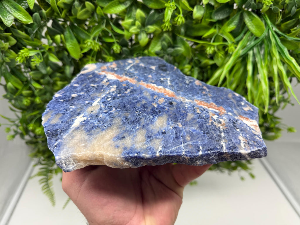 Polished Natural Sodalite Slice – Blue Crystal Slab, Home Decor, Meditation Stone