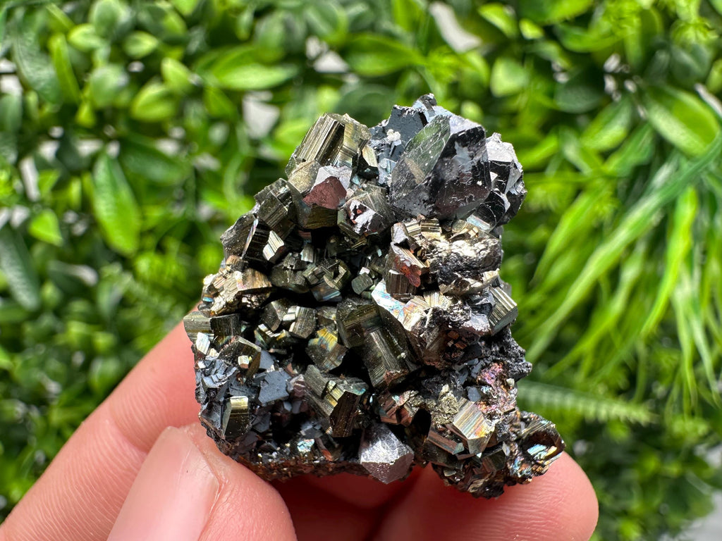 Rainbow Pyrite with Calcite, Natural Crystal Souvenir, Borieva Bulgaria