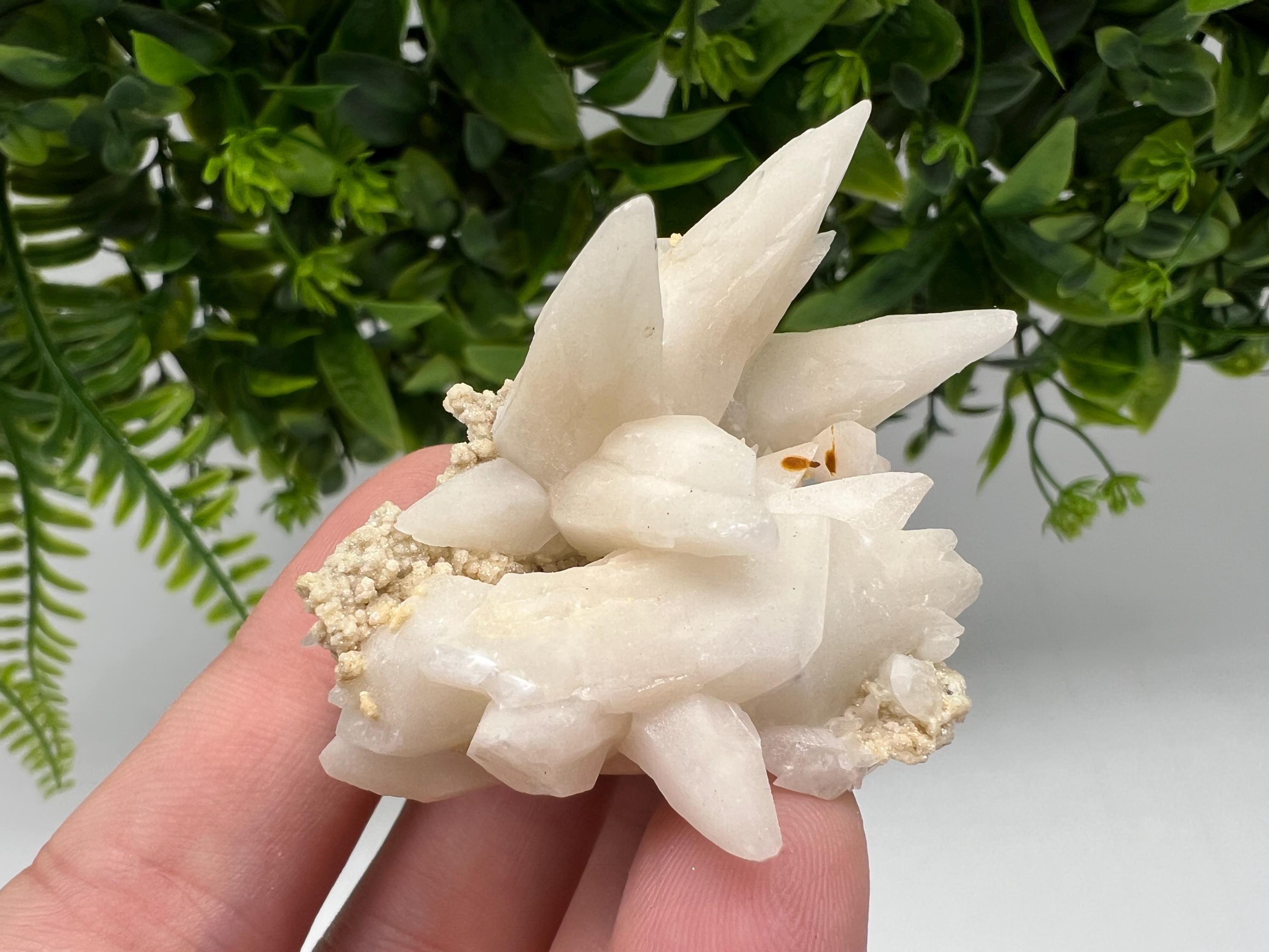 Calcite on Green Quartz: Djurcovo Mine, Bulgaria Healing Crystal