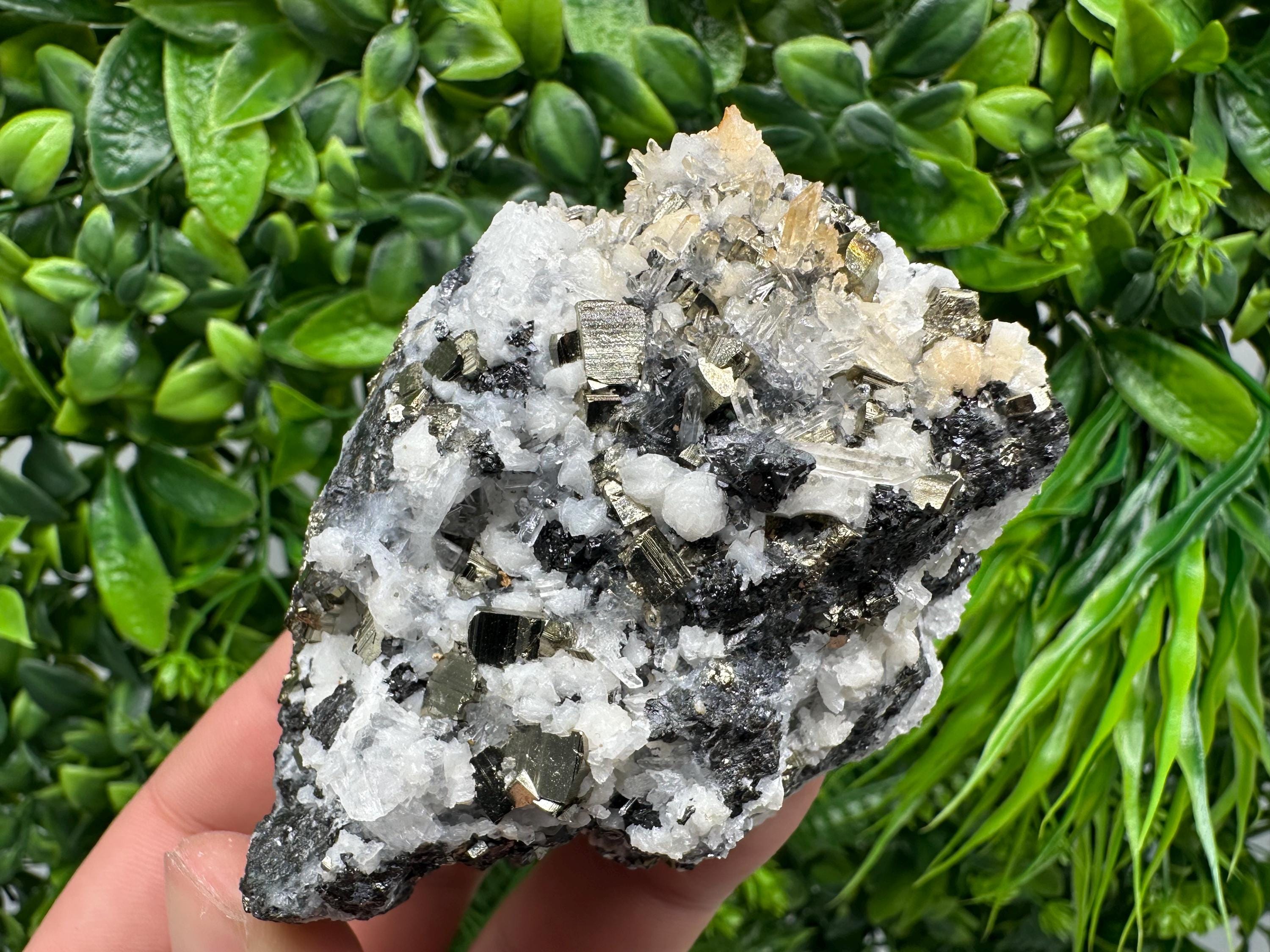 Pyrite Sphalerite Quartz Calcite Mineral Specimen, Madan Bulgaria