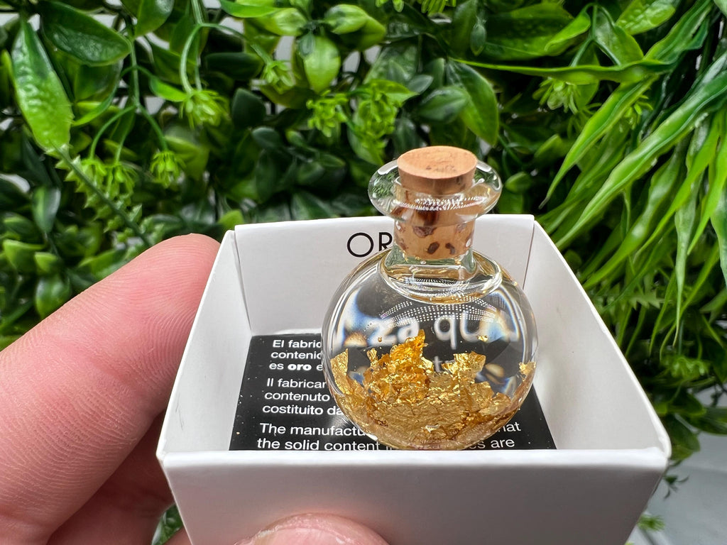 ONE(1)Stunning BOTTLE real gold,Silver Argento,Copper Rame,raw gold Flakes,minerals specimen,home decor,gift idea,souvenir,real gold,22carat
