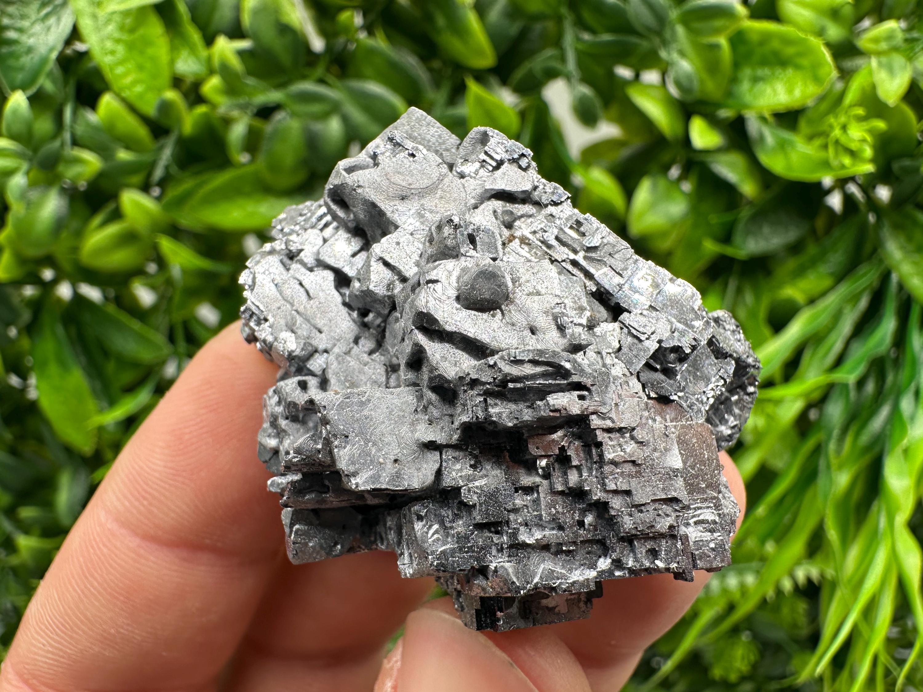 Skeletal Galena on Sphalerite: Natural Mineral Crystal Decor