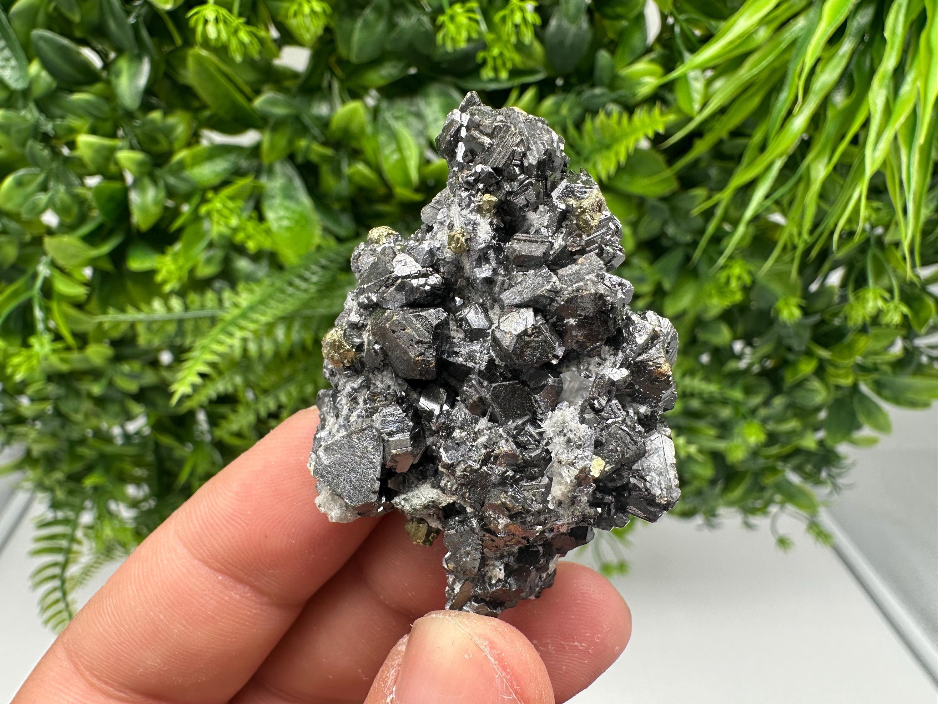 Pyrite Sphalerite Specimen, Golden Mineral Stone, Bulgaria Decor