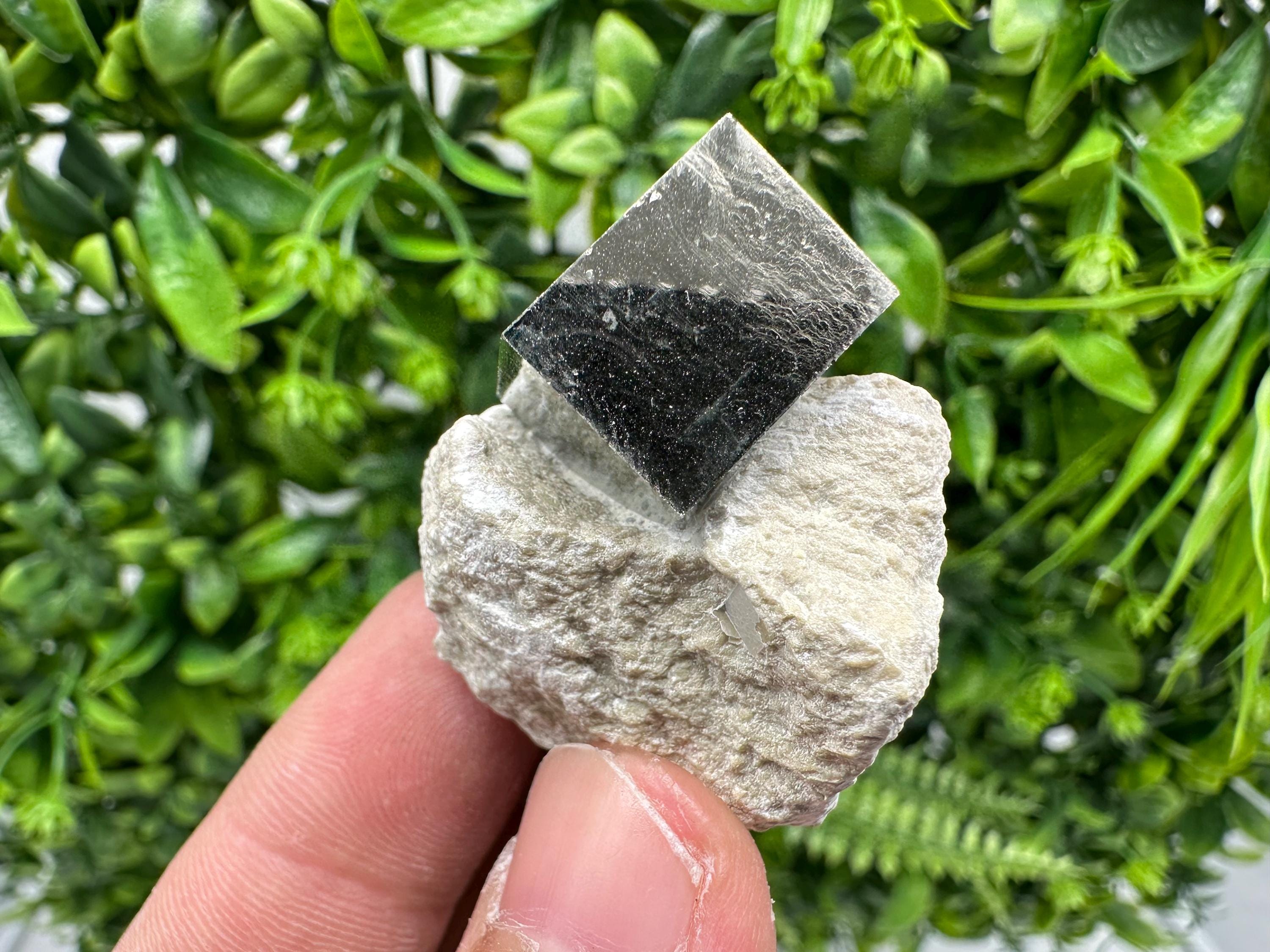 Large Pyrite Cube on Matrix: Shiny Mineral Specimen, La Rioja Spain