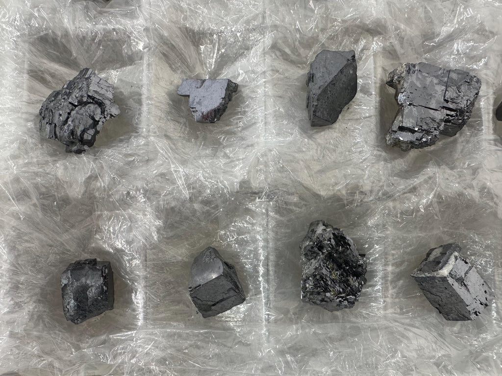 Shiny Galena Cluster Chunks: Madan Bulgaria Minerals (Set of 15)