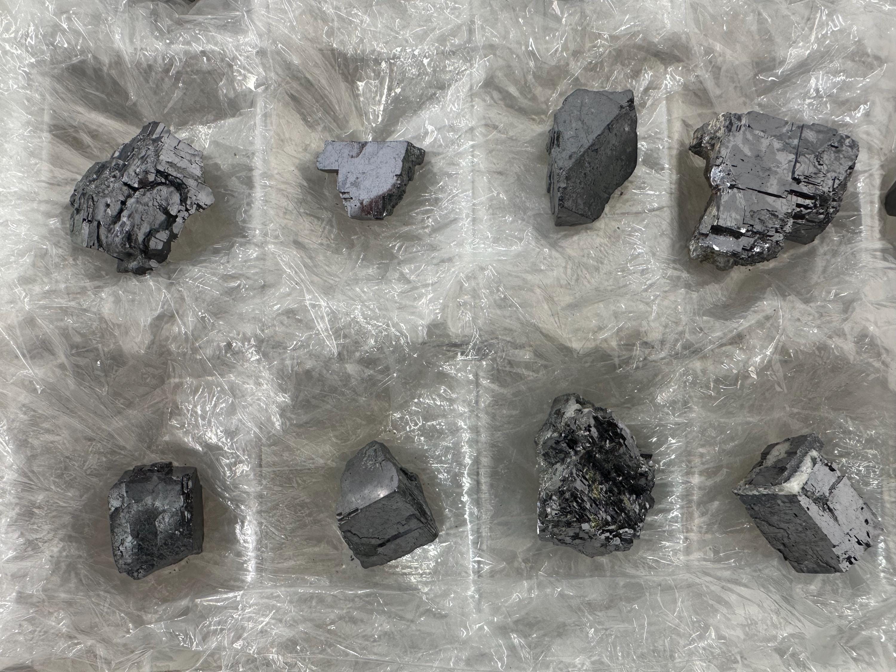 Shiny Galena Cluster Chunks: Madan Bulgaria Minerals (Set of 15)