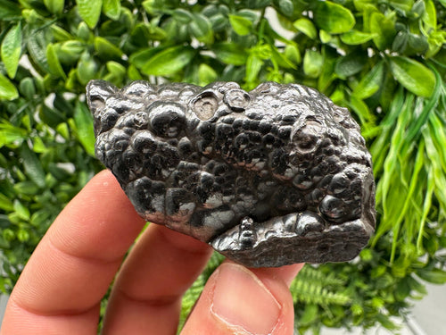Botryoidal Black Hematite Specimen: Moroccan Crystal for Reiki Chakra