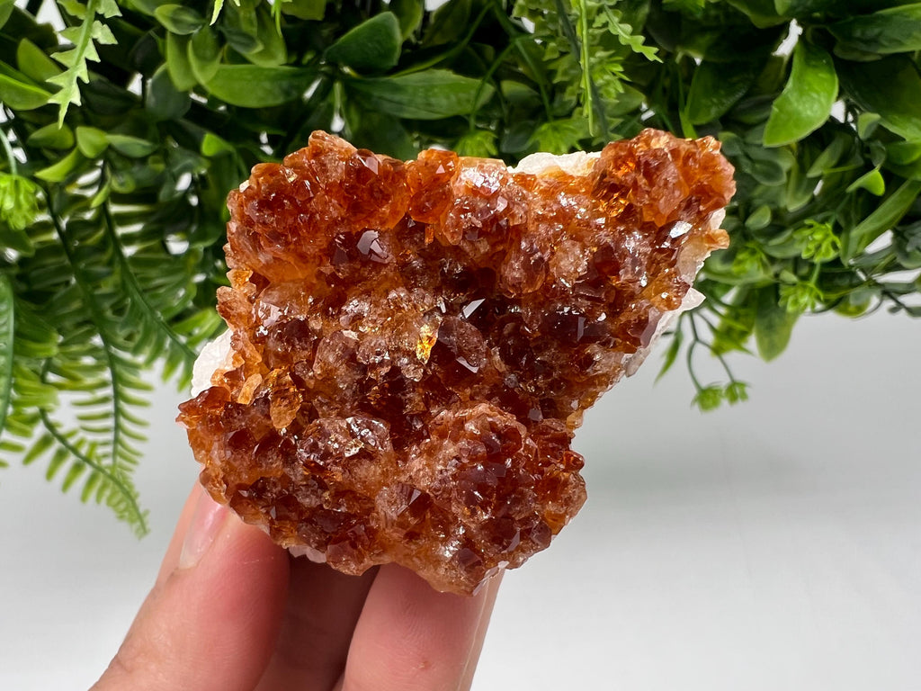 Citrine Crystal with Hematite Inclusions: Natural Phantom Cluster