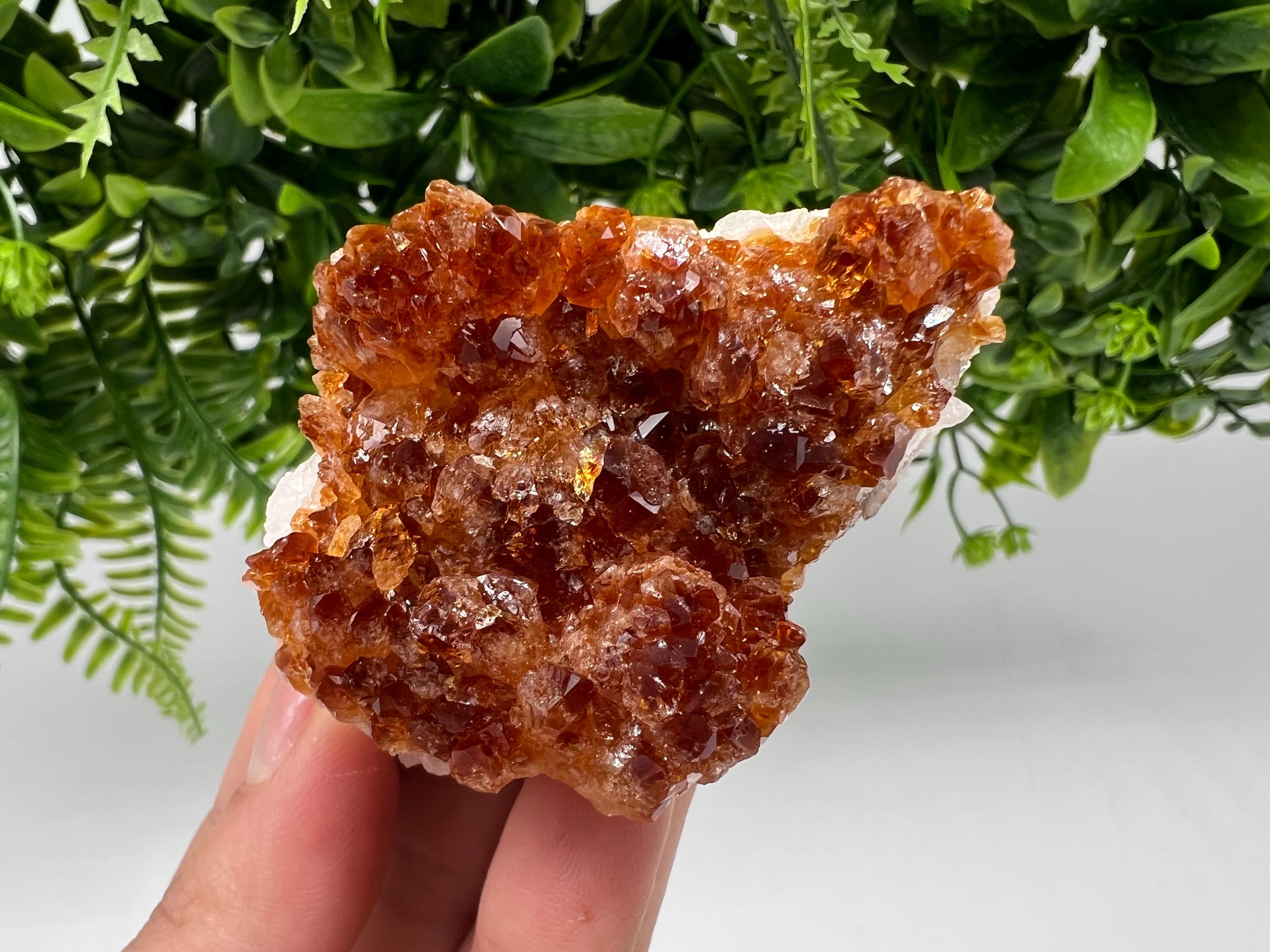 Citrine Crystal with Hematite Inclusions: Natural Phantom Cluster