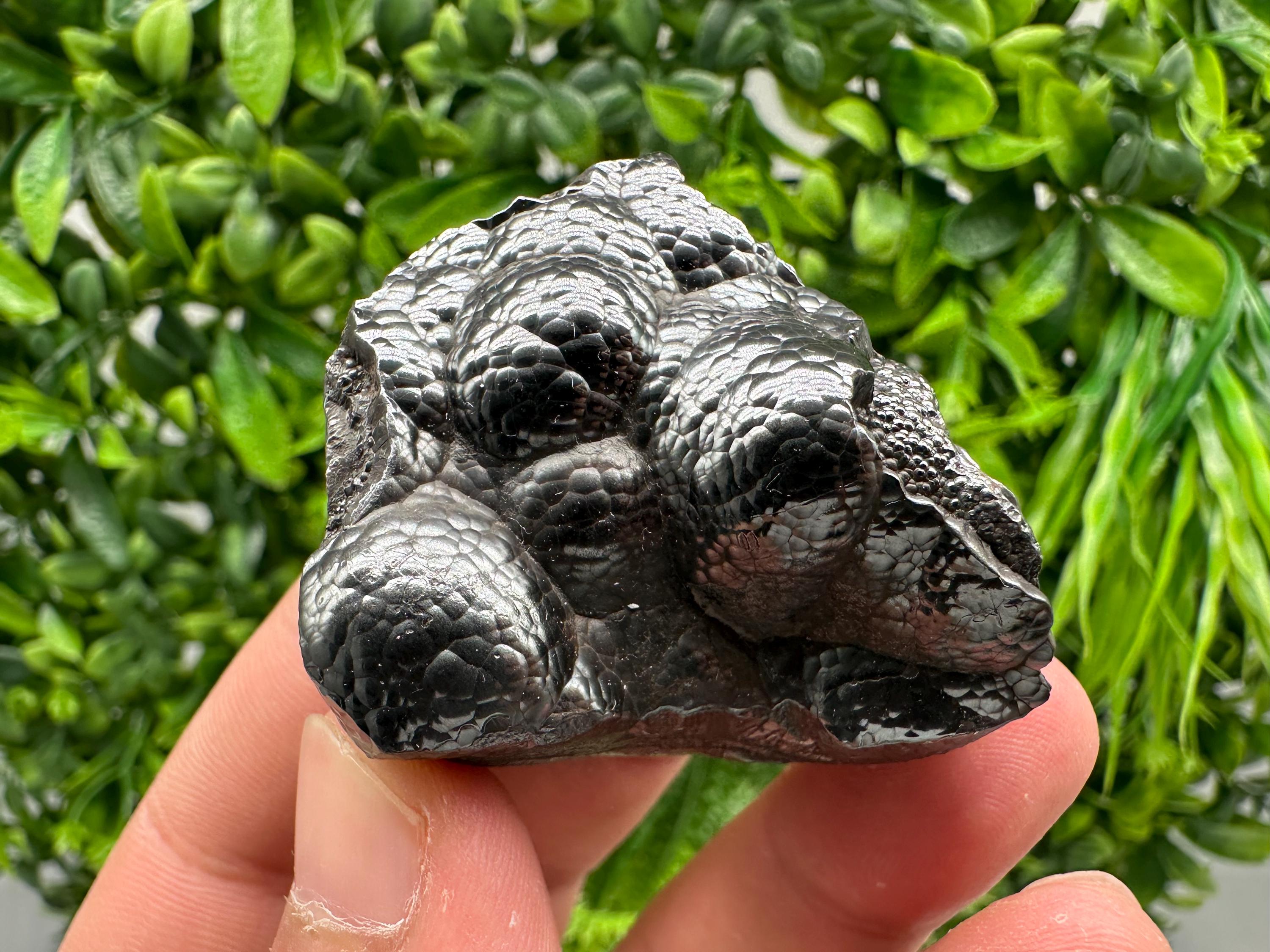Botryoidal Black Hematite Specimen: Moroccan Crystal for Reiki Chakra