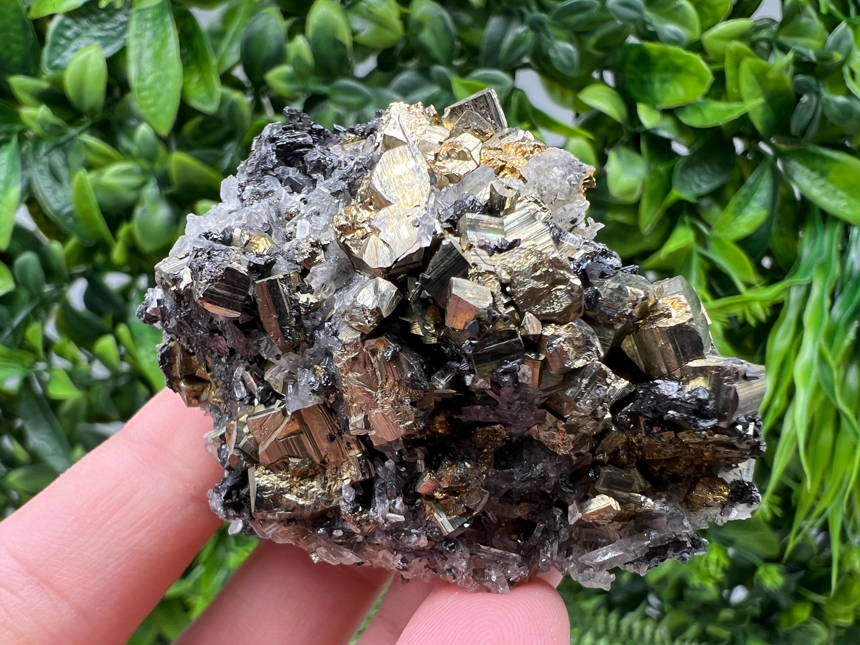 Stunning Pyrite on Quartz,Calcite from Borieva mine,Madan,Bulgaria,natural,collectible mineral specimen,home decor stone,collection crystal
