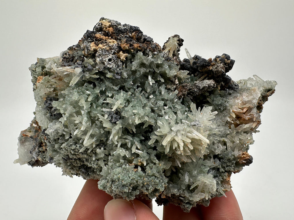 Chlorite Quartz Cluster: Bulgarian Mineral Specimen, Home Decor Stone