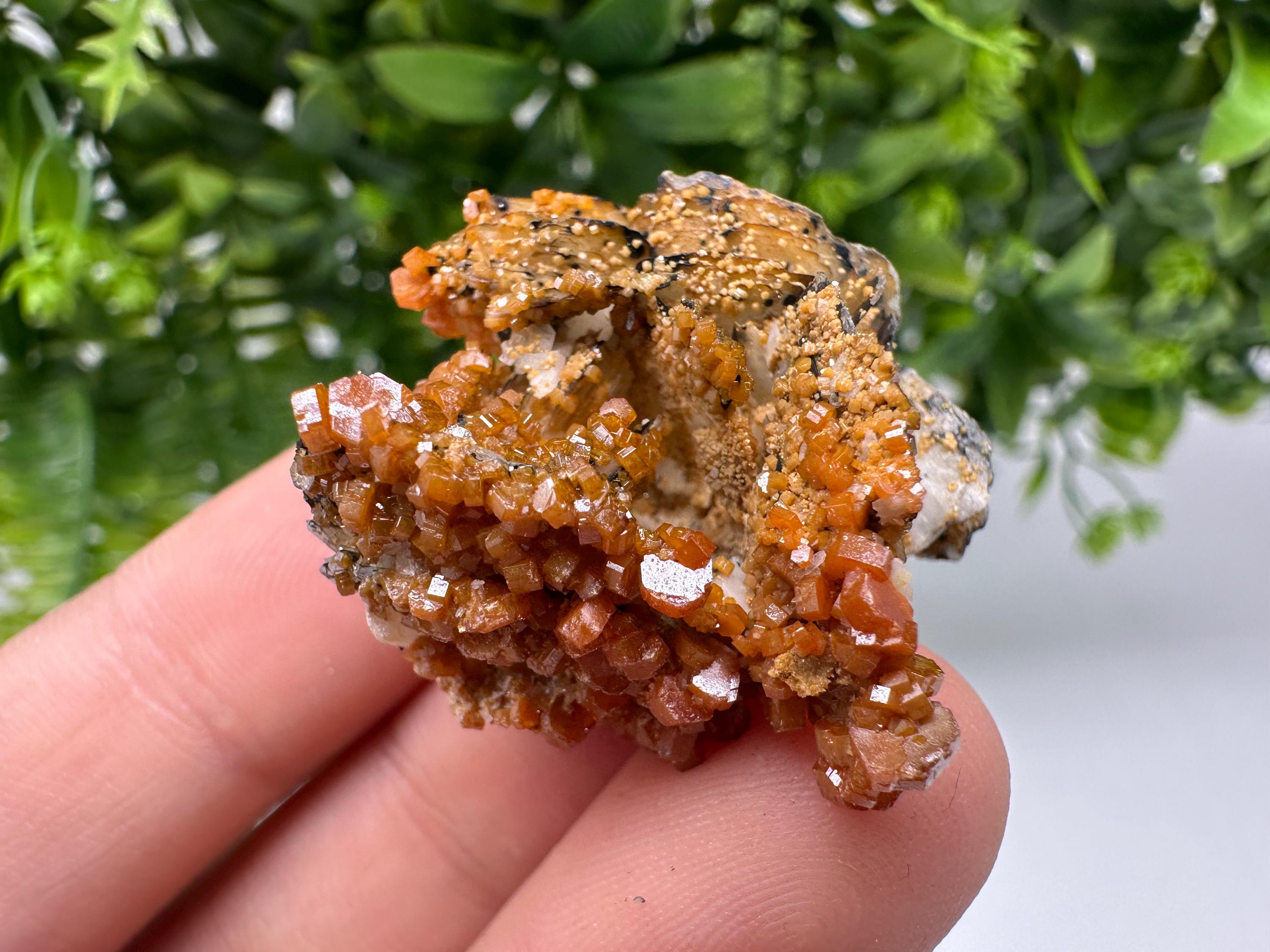 Red Vanadinite on Barite from Marocco,crystal minerals Speciment cluster Vanadinite crystal Vanadinite Geology Vanadinite cluster minerals
