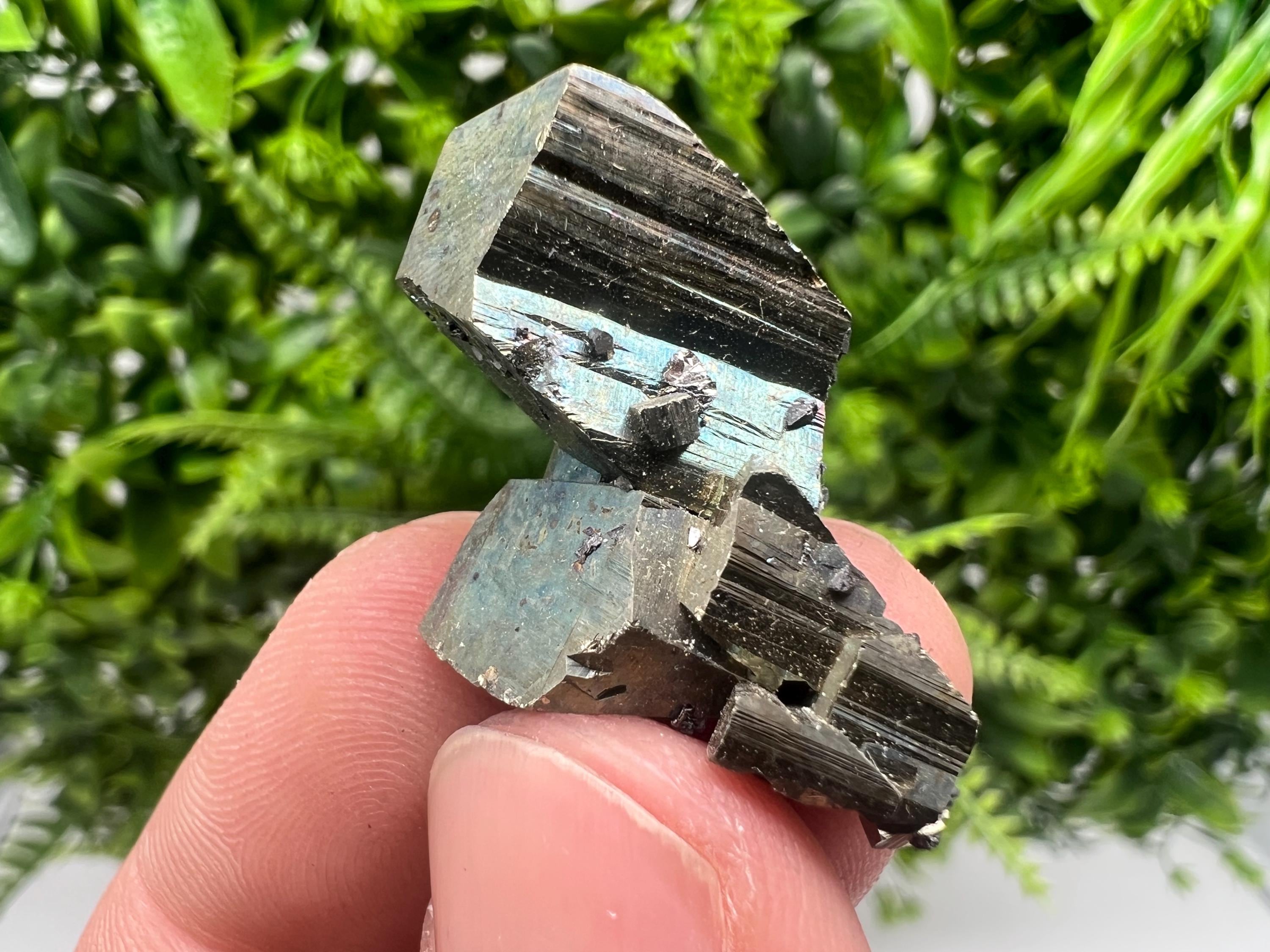 Mini Rainbow Pyrite Crystal Cluster, Bulgaria Borieva Mine