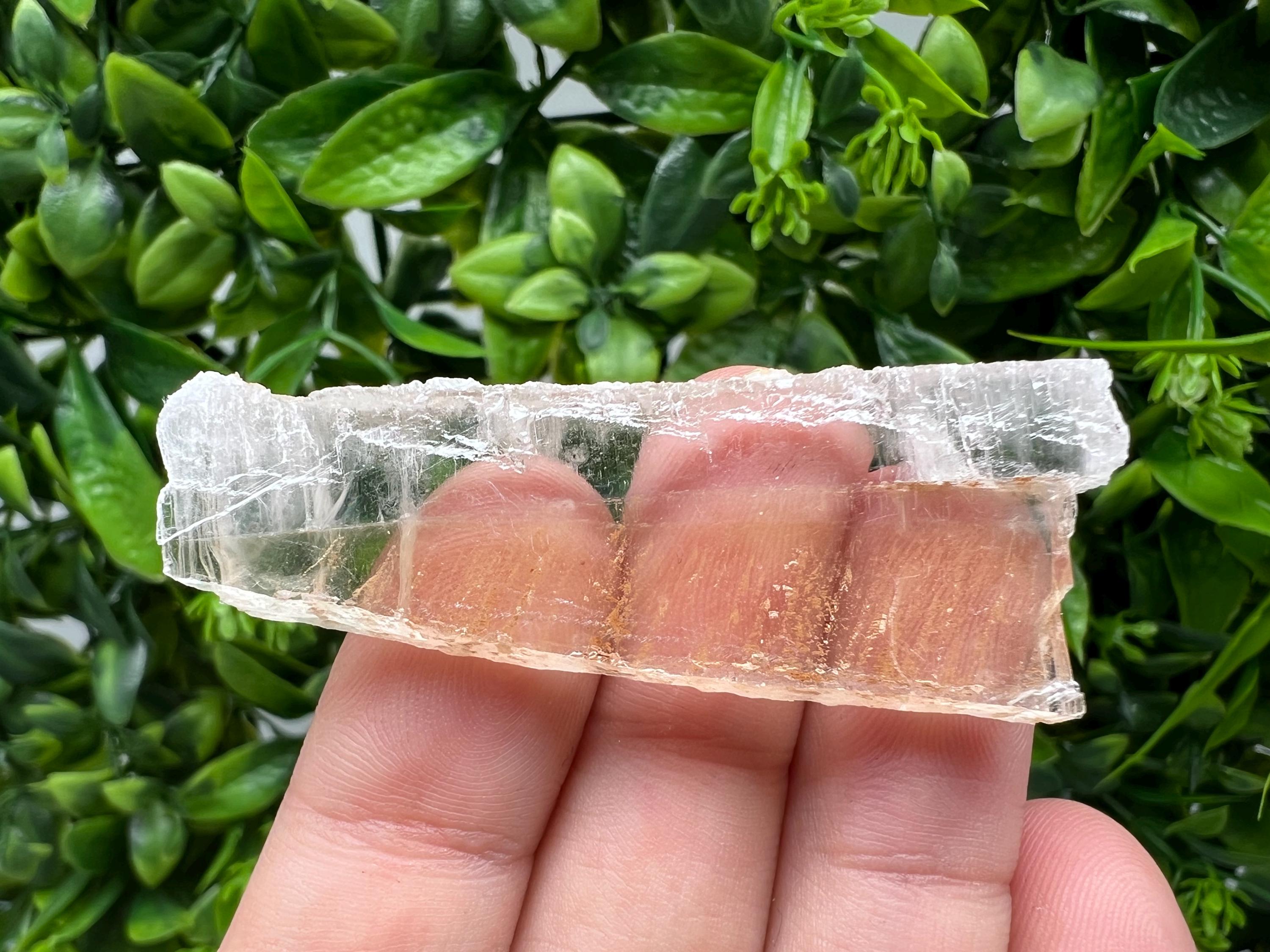 Golden Phantom Selenite Slab: Utah Raw Crystal Wand (2.2/6cm