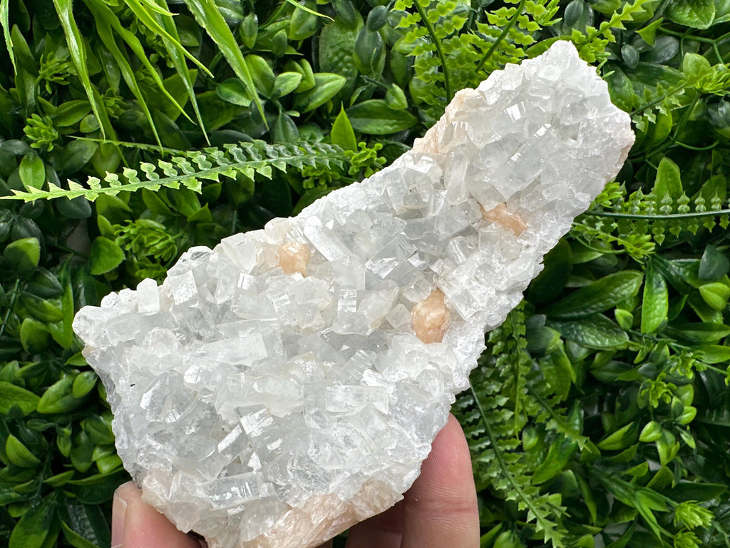 Apophyllite Stilbite on Chalcedony, Natural Mineral Specimen, India