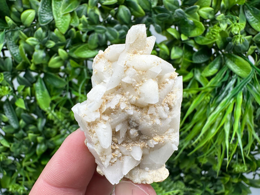 Calcite on Aragonite & Green Quartz: Djurcovo Mine, Bulgaria