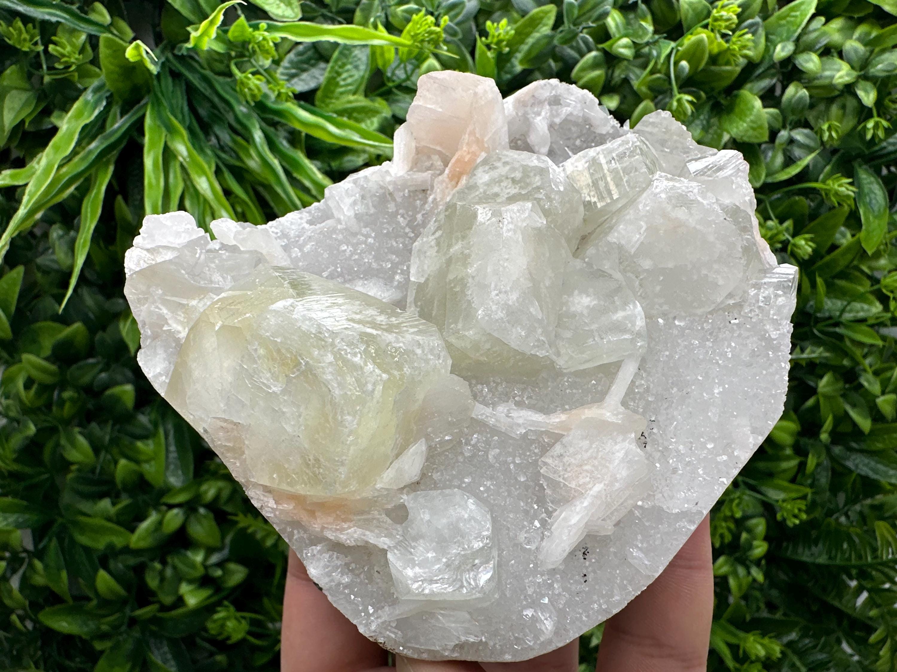 Apophyllite Stilbite on Chalcedony, India Crystal Specimen