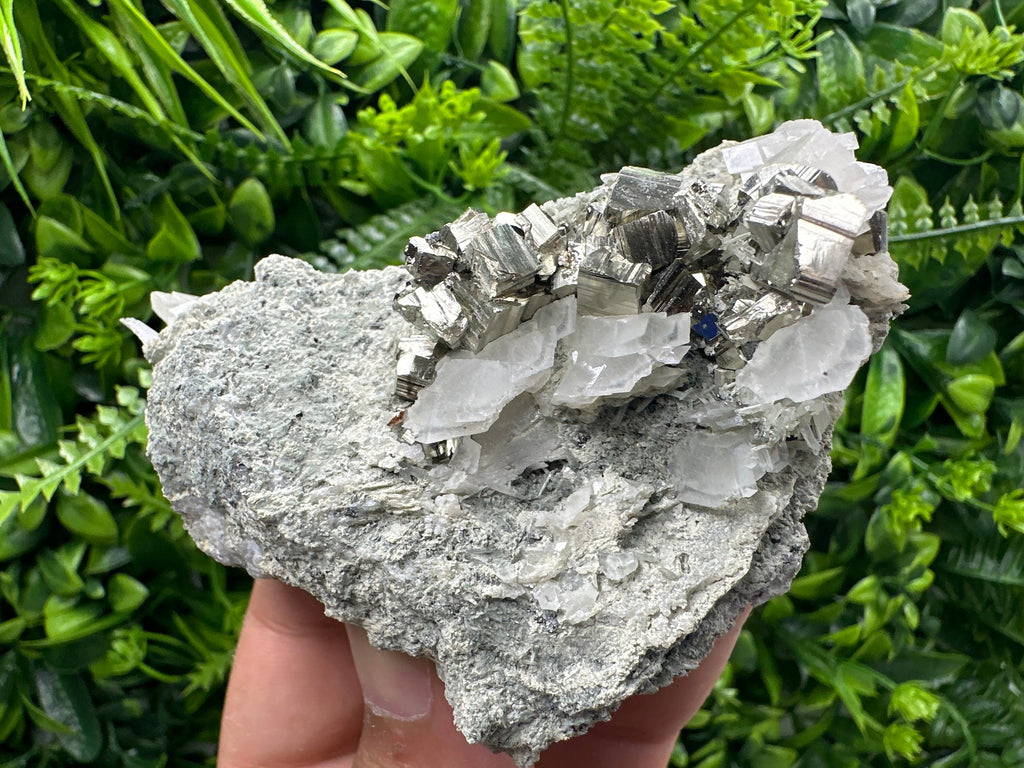 Pyrite Calcite on Matrix, Bulgaria Mineral Specimen, Home Decor Stone