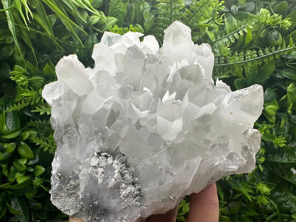 Quartz Cluster with Rhodochrosite, Calcite & Chlorite Inclusions