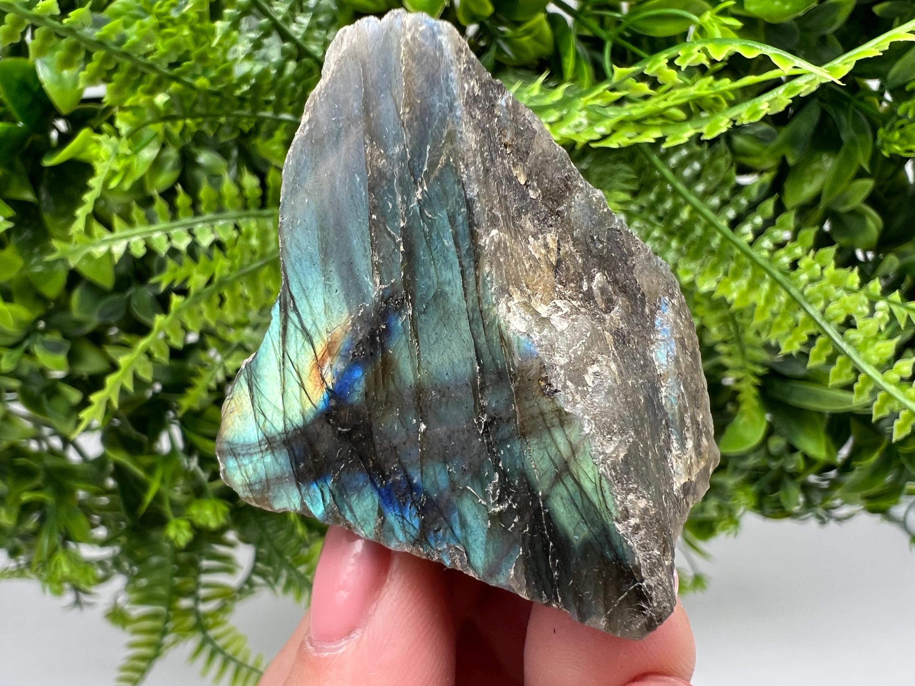 Polished Labradorite Slab: Multifire Crystal Decor - 70 Grams