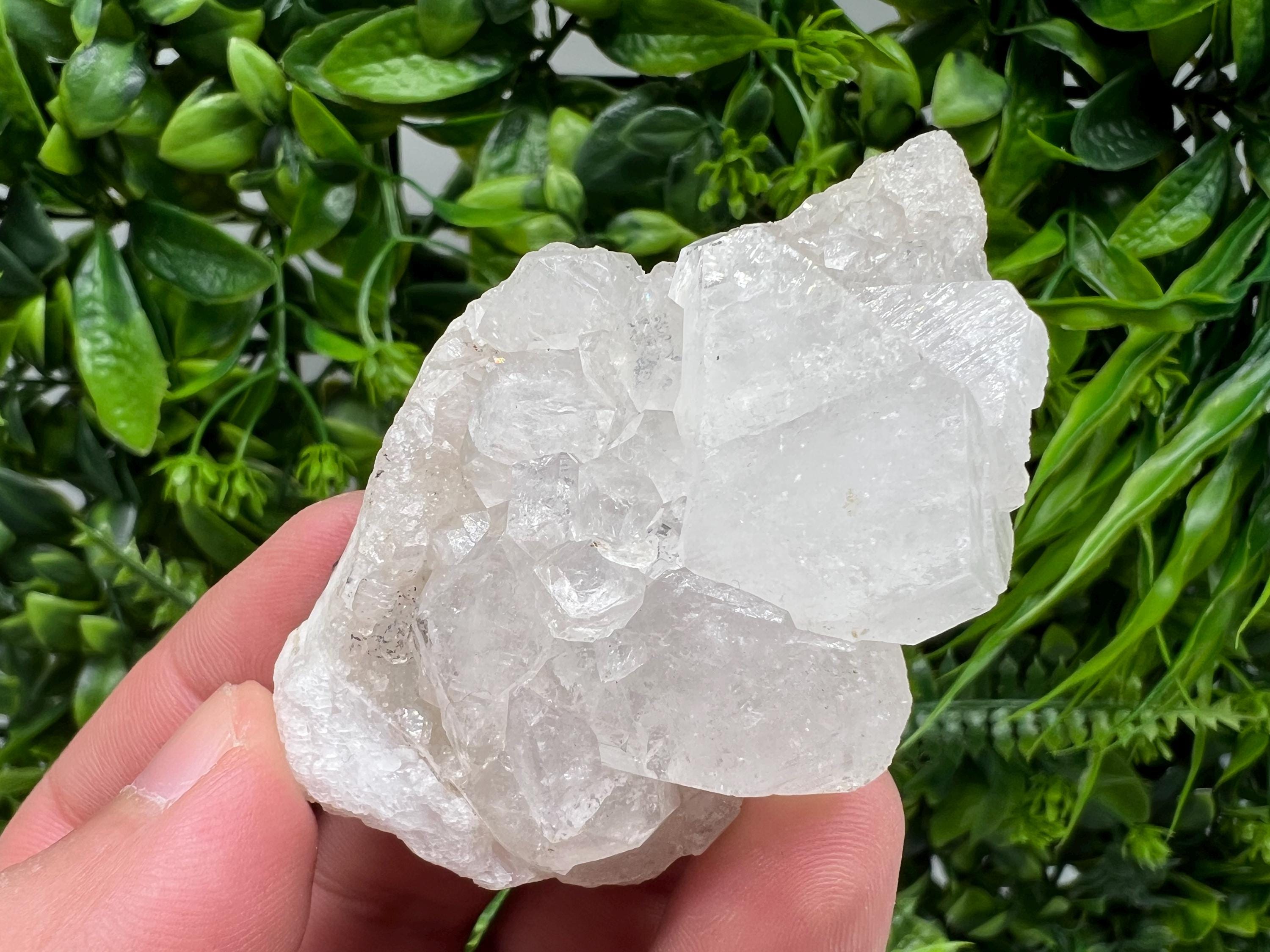 Transparent Apophyllite on Chalcedony, Natural Crystal Mineral Specimen, India
