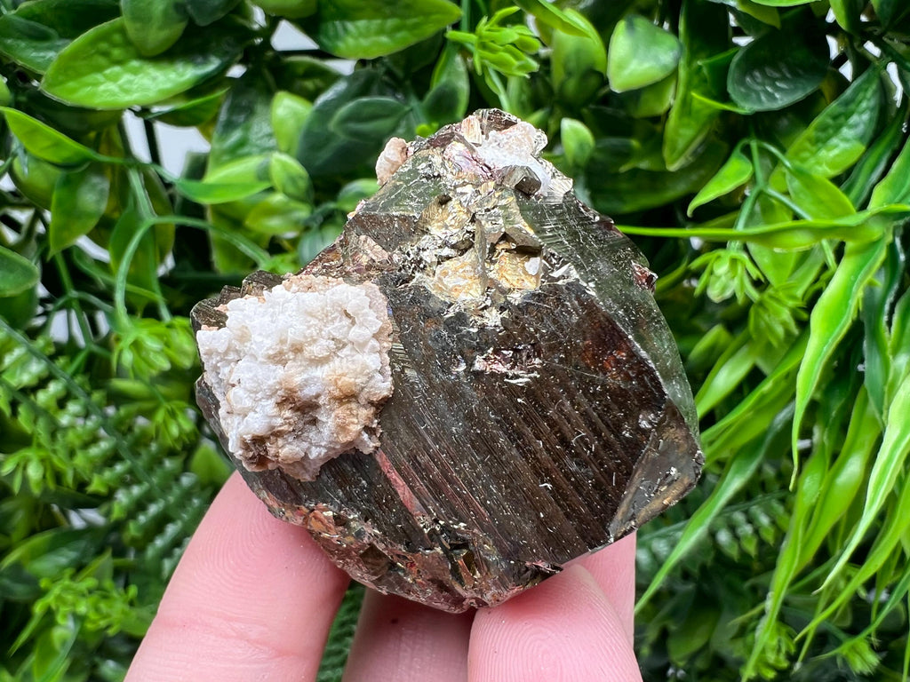 Rainbow Pyrite with Calcite, Natural Mineral Souvenir, Borieva Bulgaria