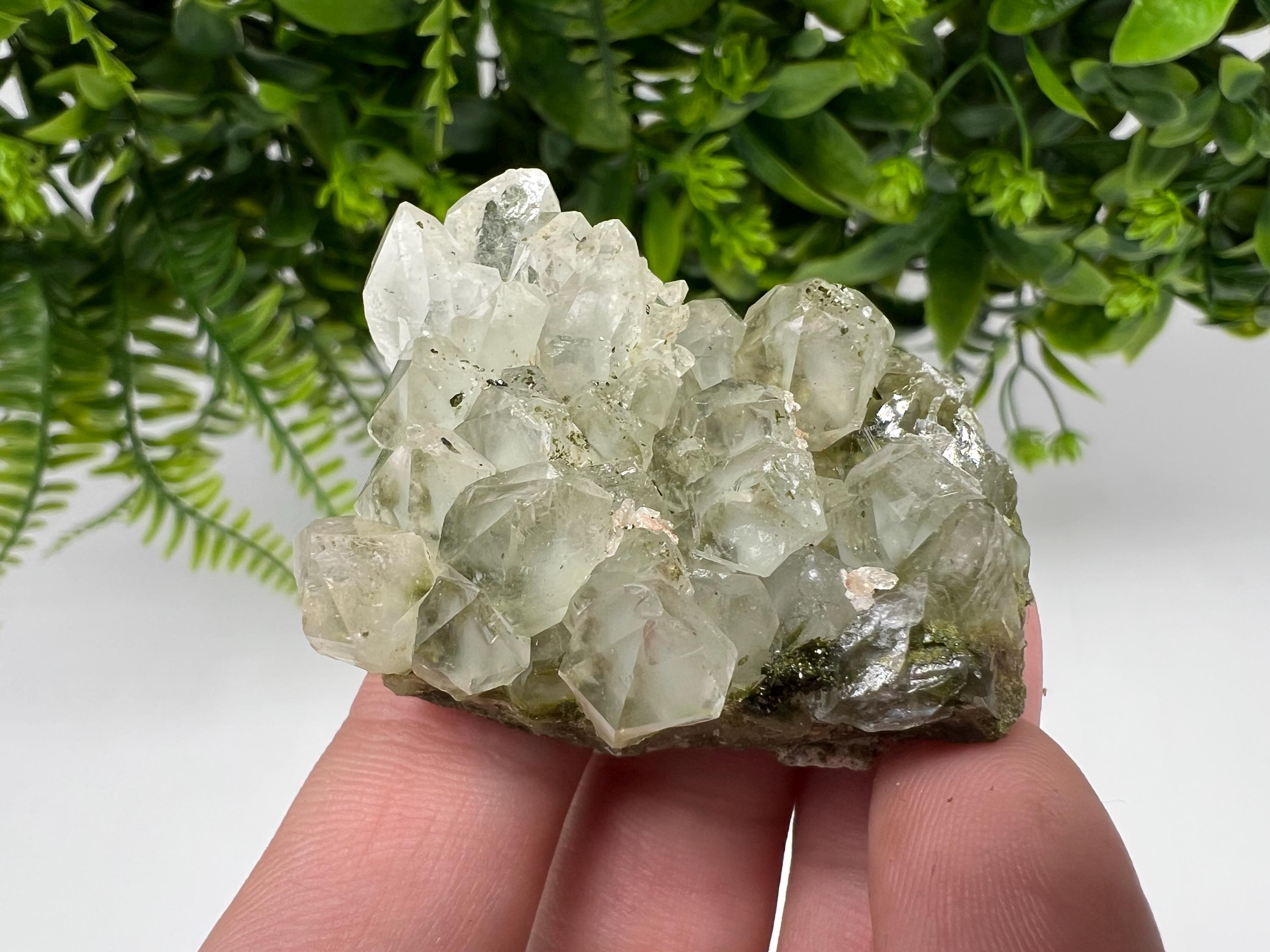LARGE, Green Epidote with Quartz Crystals - Extremely Sparkly with Rainbows,souvenirs collection stone,gift,decor, Eastern Anatolian, Turkey