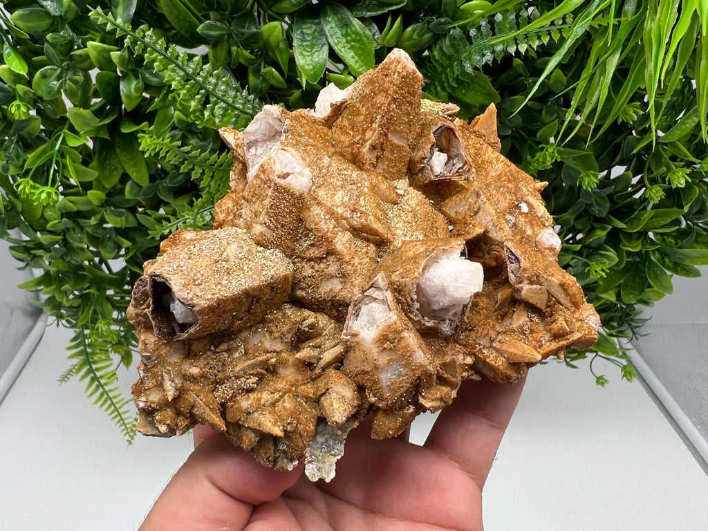 Stunning Brown Rhodochrosite on Calcite,Chalcedony,from Djurcovo mine,Bulgaria,natural collection mineral specimen,home decor crystal,gift