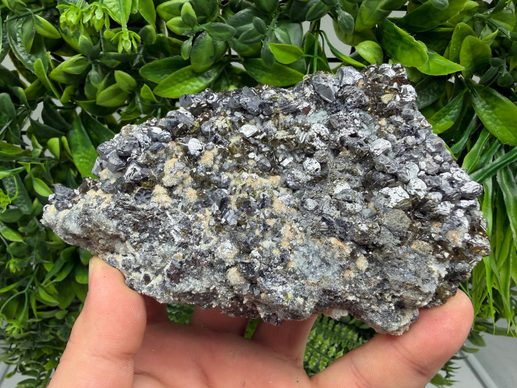 Sphalerite Cleiopfane on Quartz Mineral Specimen, Krushev Dol Mine, Bulgaria Home Decor Stone
