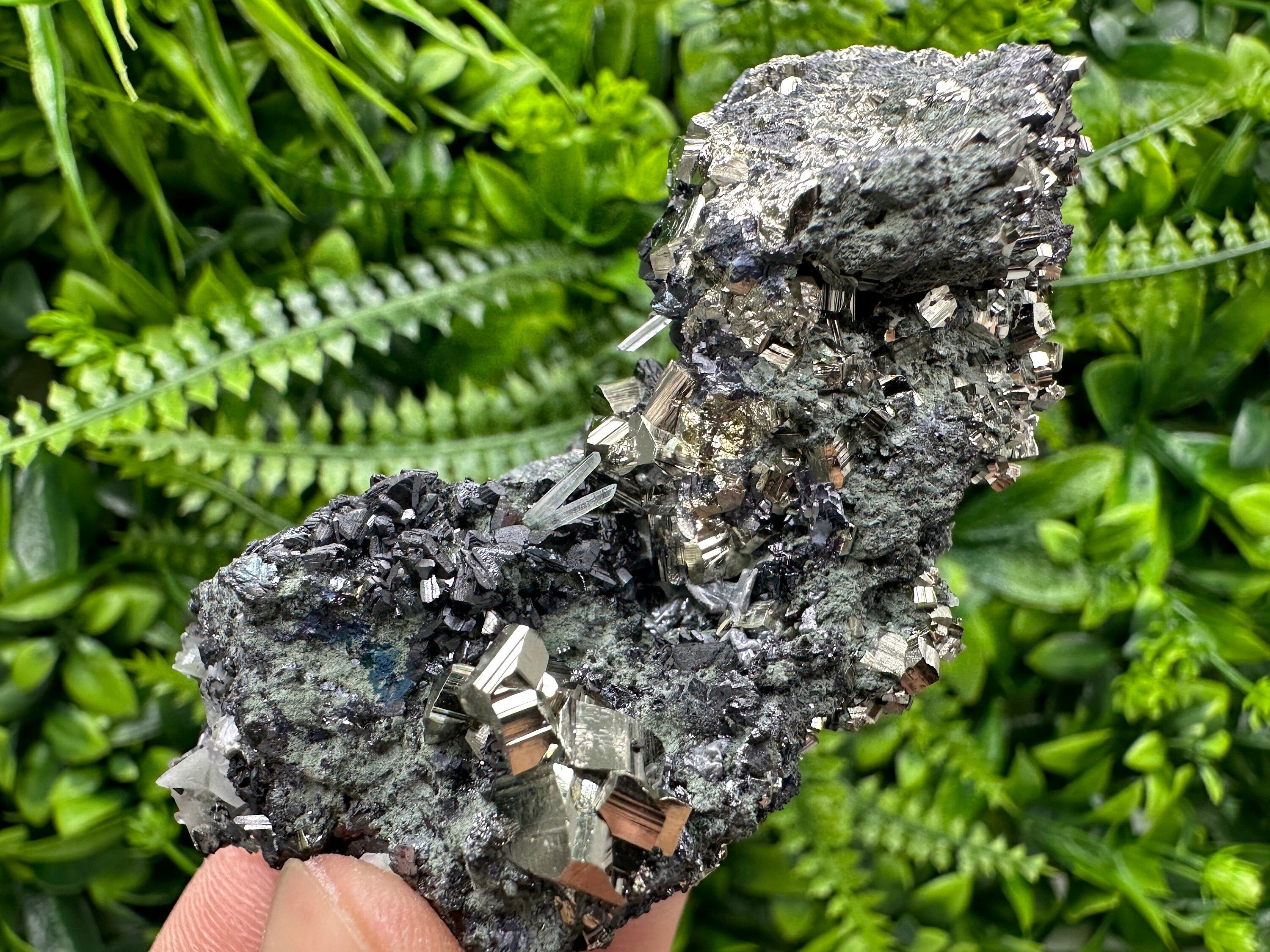 Pyrite Sphalerite Quartz Cluster with Chlorite, Bulgaria Minerals