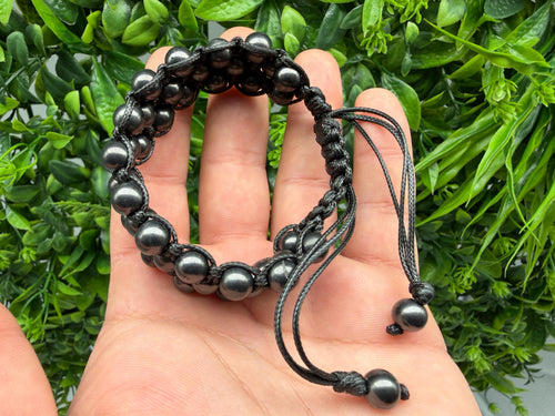 Braided Shungite Bracelet: Adjustable Tie, Men's Jewelry