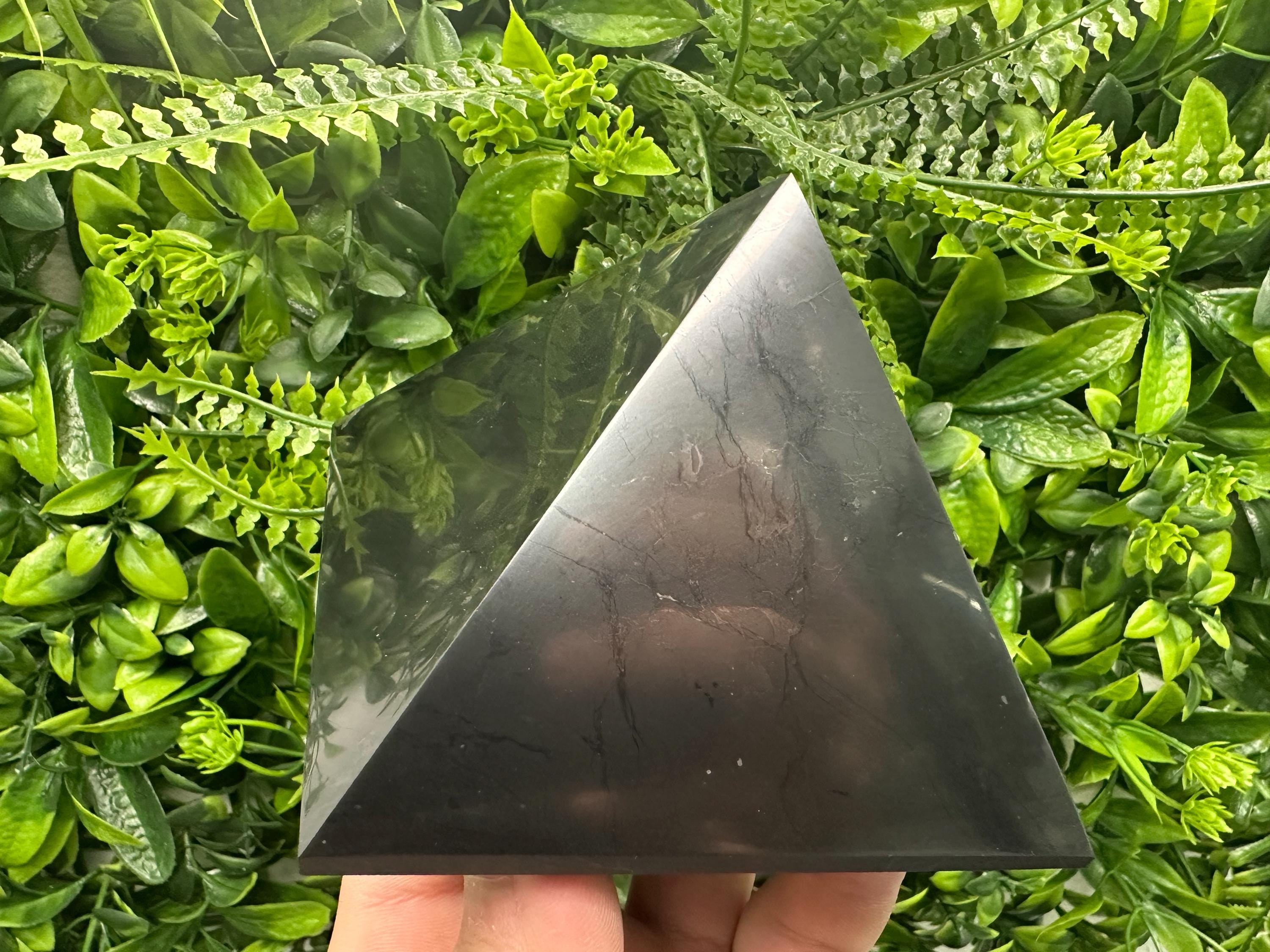Shungite Pyramid 100MM – Natural Protection & EMF Shielding Stone