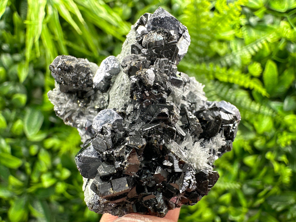 Galena Sphalerite on Needle Quartz: Borieva Mine Crystal, Bulgaria