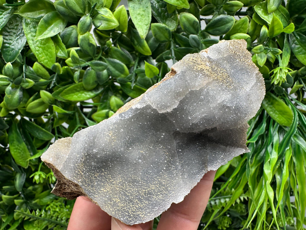 Blue Chalcedony Quartz with Chlorite Inclusions, Bulgarian Mineral Specimen