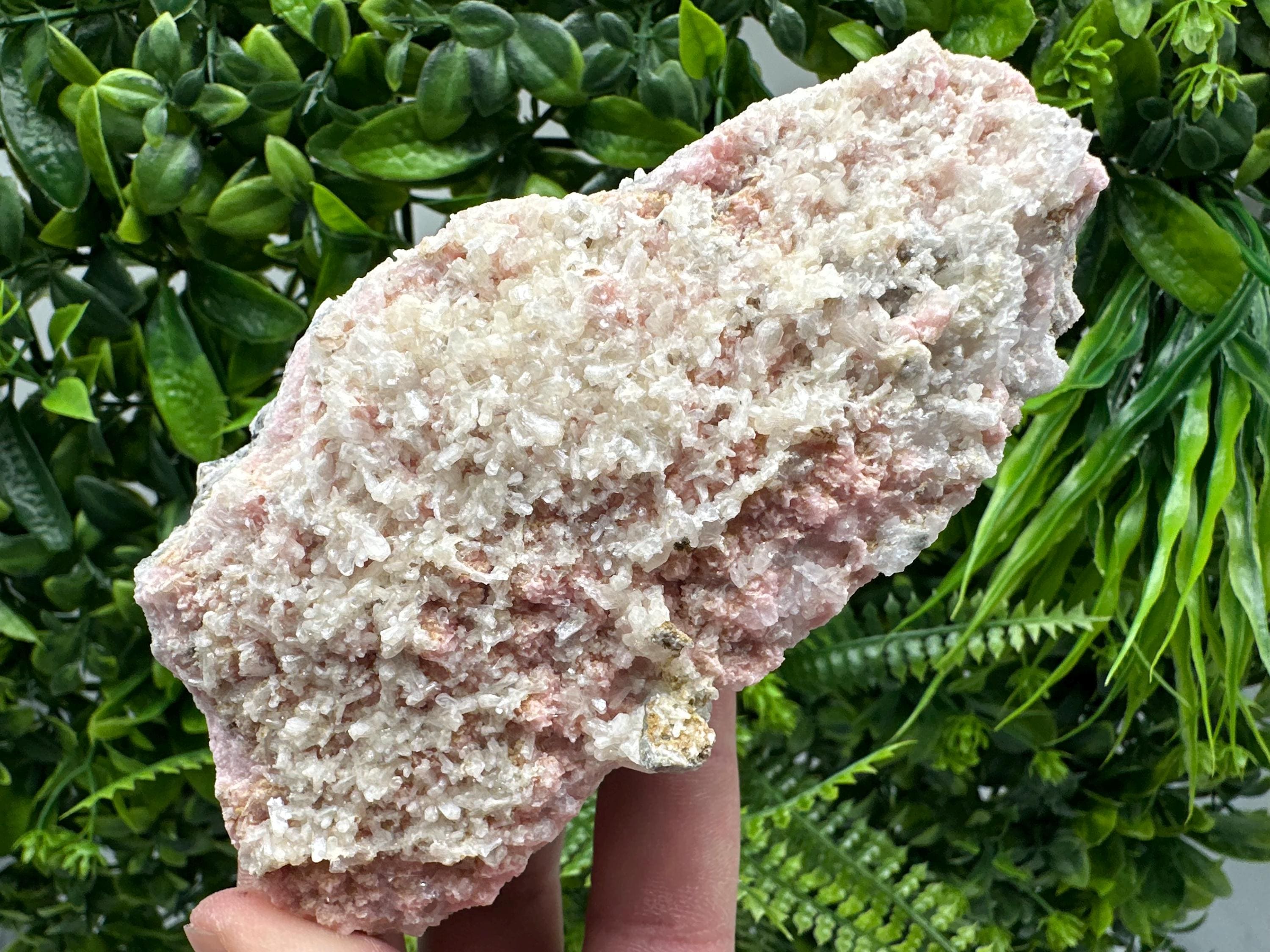 Rhodochrosite on Quartz, Starnica Mine Mineral Specimen