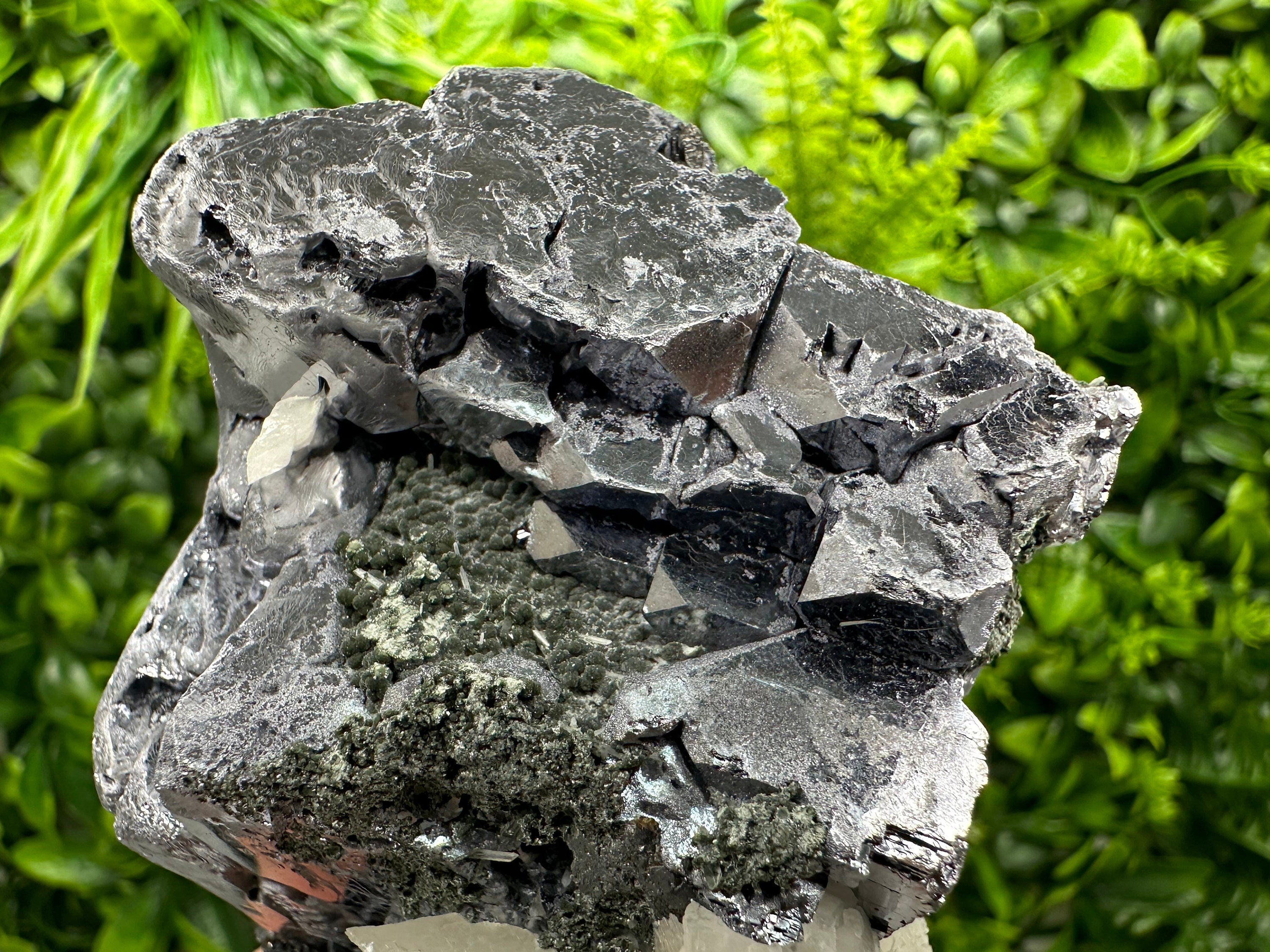 Skeletal Galena, Calcite, Sphalerite, and Chlorite Mineral Specimen
