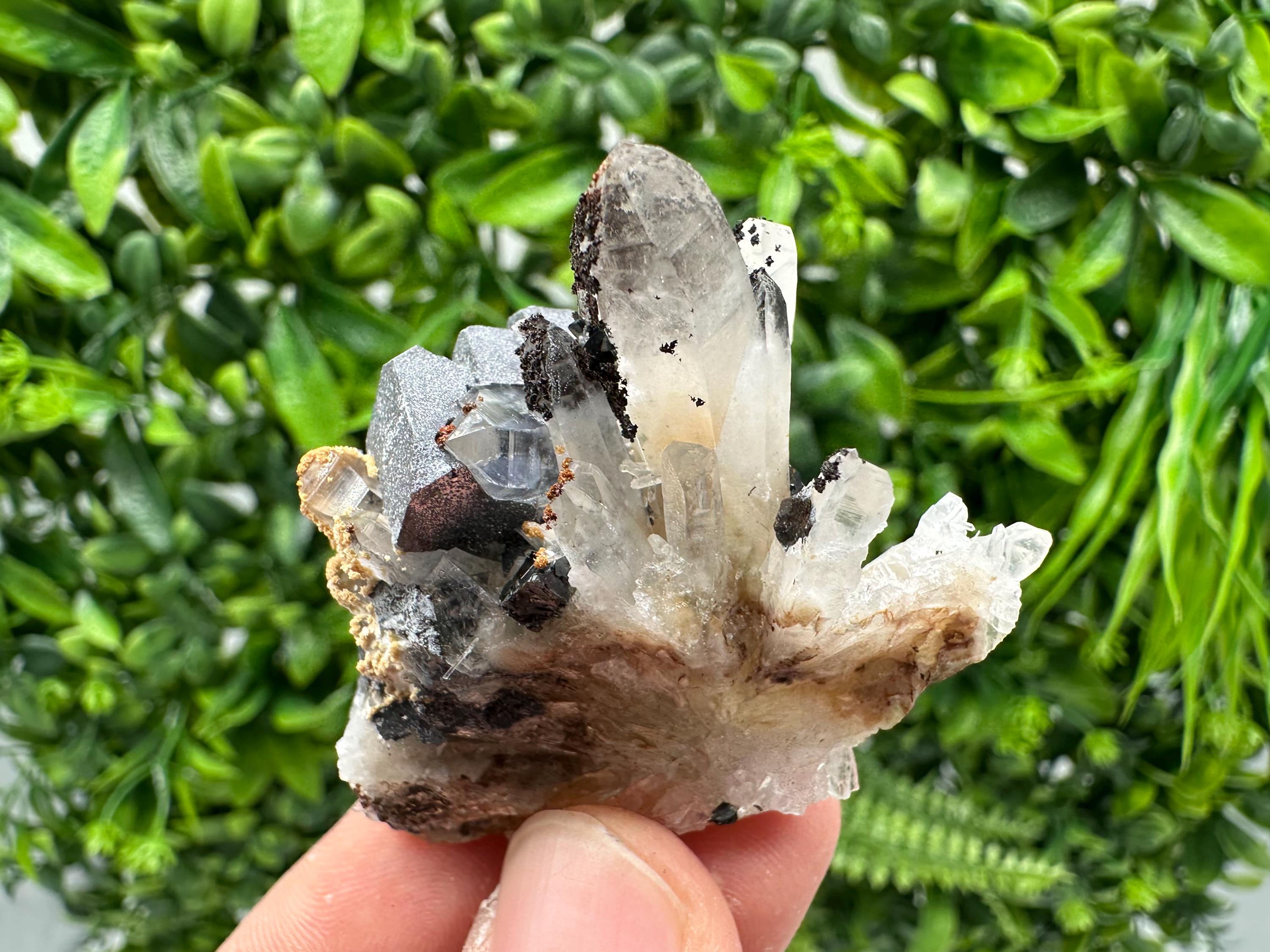 Wonderful Sphalerite Chalcopyrite on  Quartz whit Galena feom 9 th September mine,Bulgaria,natural,collection mineral specimen,gift
