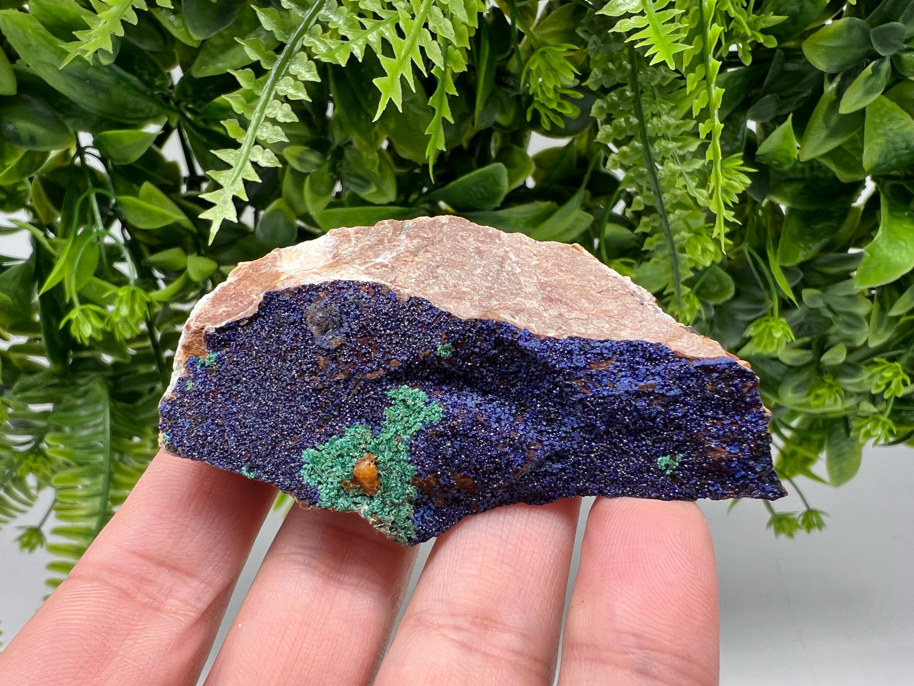 Azurite Malachite Mineral Specimen: Moroccan Blue-Green Crystal, Collector Stone