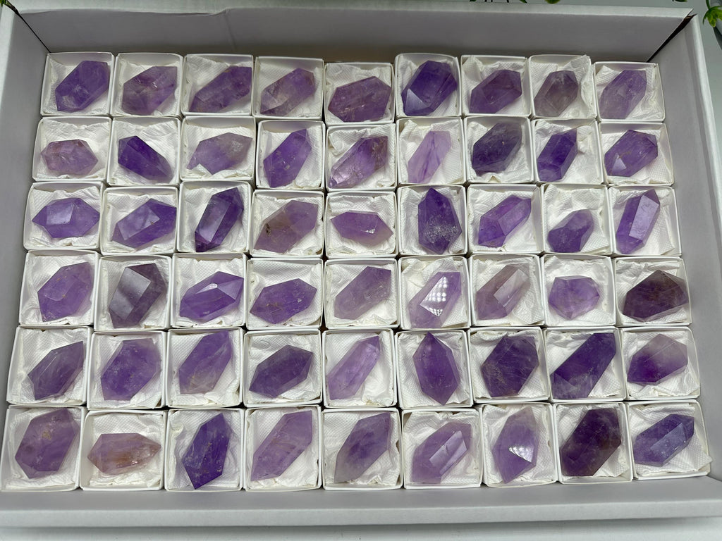 Brazilian Amethyst Point, Cathedral Crystal, Deep Purple,Double sprouted