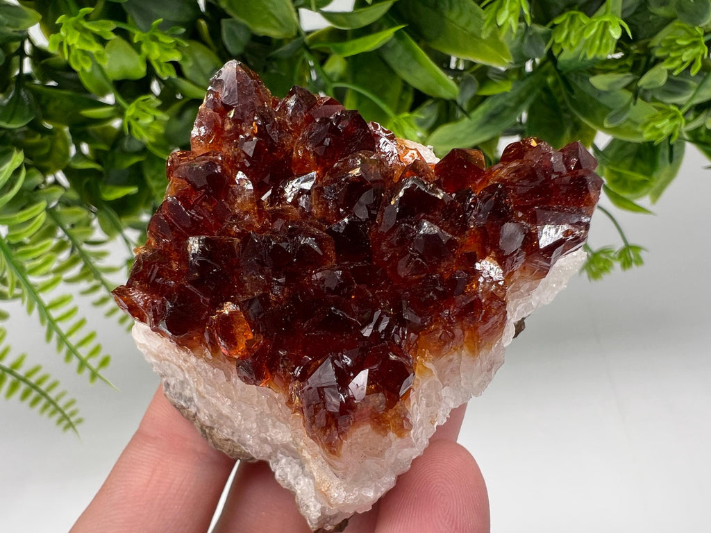 Citrine Crystal Cluster with Hematite Inclusions - Brazil