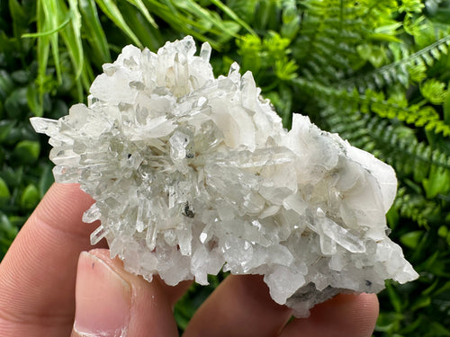 Calcite on Quartz Crystal: Borieva Mine, Bulgaria (6/5/3cm)