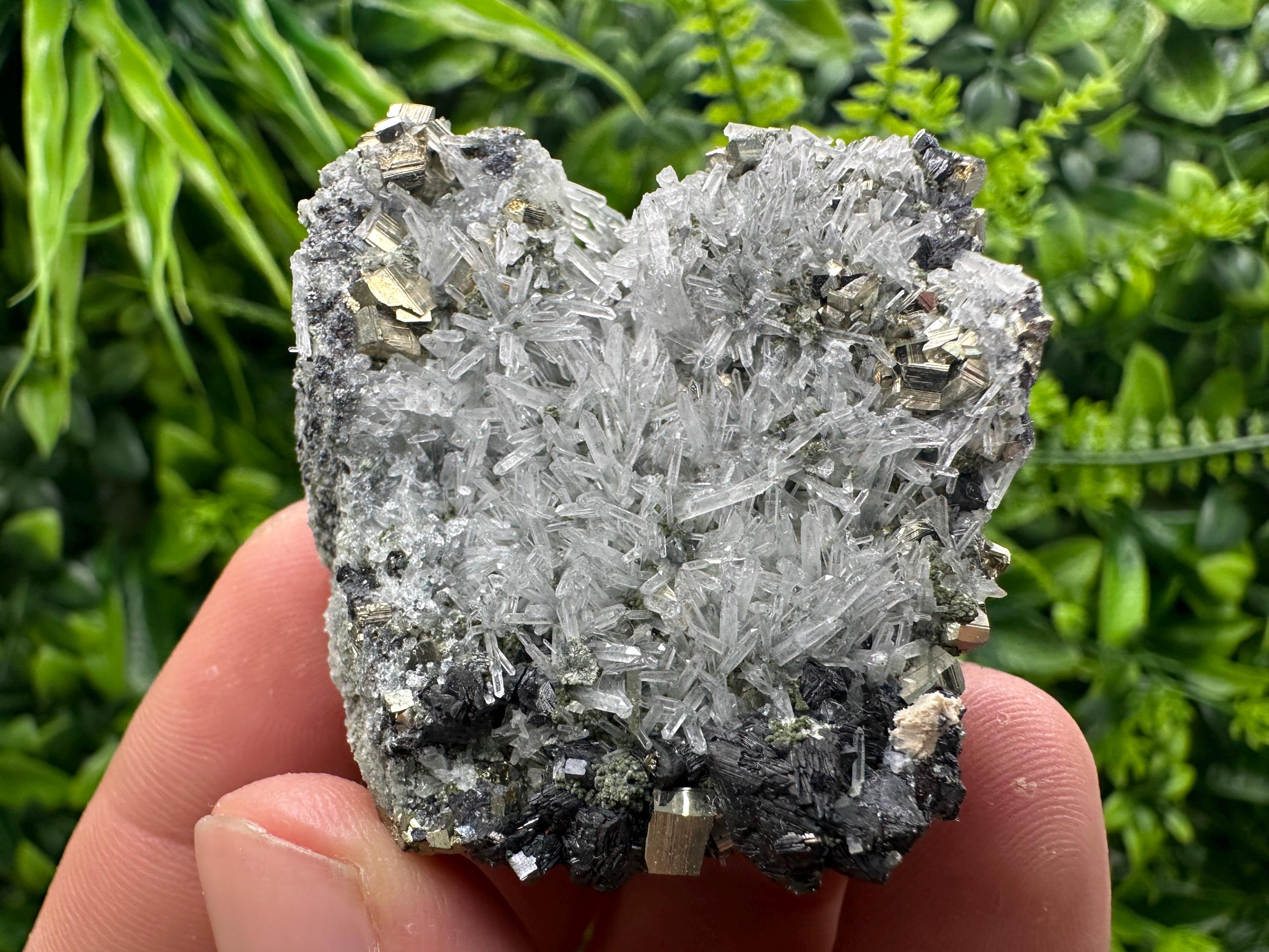 Quartz with Pyrite Crystal: Natural Mineral Specimen, Home Decor