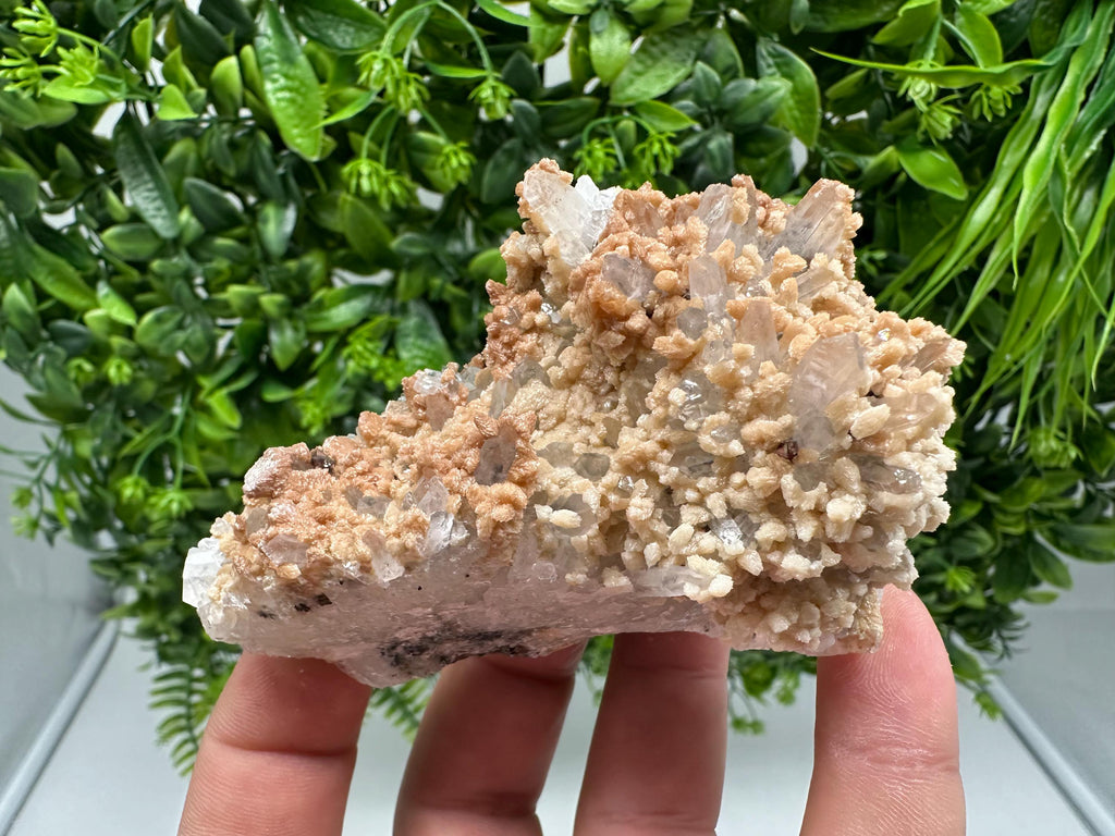 Calcite and Sphalerite on Quartz: Natural Crystal Home Decor