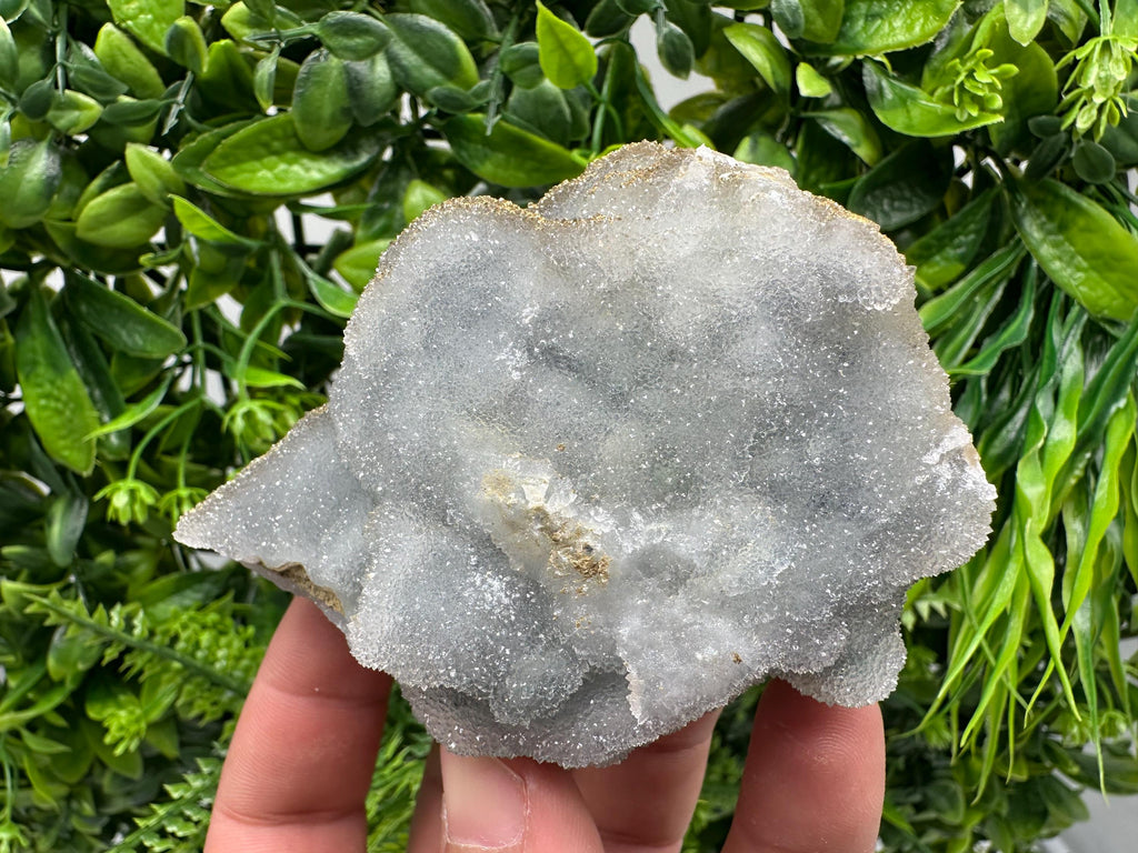 Blue Chalcedony Quartz with Chlorite Inclusions: Bulgarian Crystal Decor