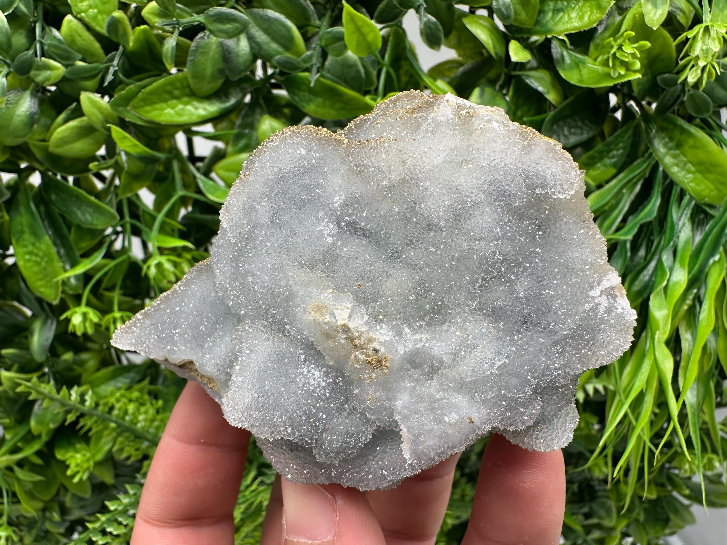 Blue Chalcedony Quartz with Chlorite Inclusions: Bulgarian Crystal Decor