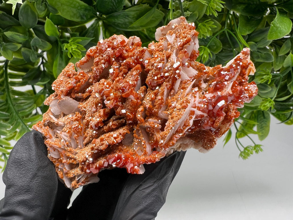 Red Vanadinite on Barite from Marocco,crystal minerals Speciment cluster Vanadinite crystal Vanadinite Geology Vanadinite cluster minerals
