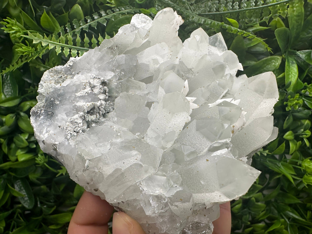 Quartz Cluster with Rhodochrosite, Calcite & Chlorite Inclusions